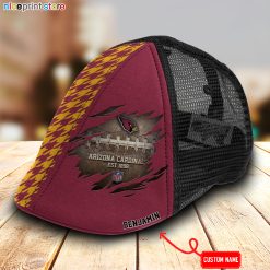 Arizona Cardinals NFL Mesh Trucker Hat-Ivy Hat-Black and White Mesh Cap M02