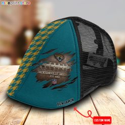 Jacksonville Jaguars NFL Mesh Trucker Hat-Ivy Hat-Black and White Mesh Cap M02