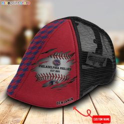 Philadelphia Phillies MLB Mesh Trucker Hat-Ivy Hat-Black and White Mesh Cap M02