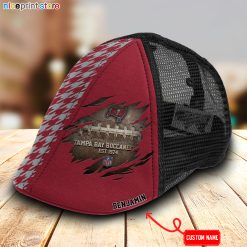 Tampa Bay Buccaneers NFL Mesh Trucker Hat-Ivy Hat-Black and White Mesh Cap M02