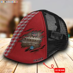 Ohio State Buckeyes NCAA Mesh Trucker Hat-Ivy Hat-Black and White Mesh Cap M02