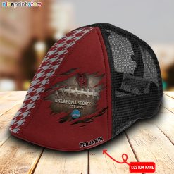 Oklahoma Sooners NCAA Mesh Trucker Hat-Ivy Hat-Black and White Mesh Cap M02