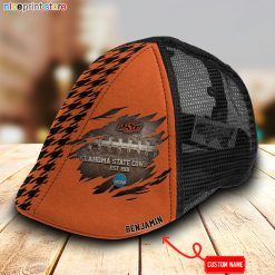 Oklahoma State Cowboys NCAA Mesh Trucker Hat-Ivy Hat-Black and White Mesh Cap M02