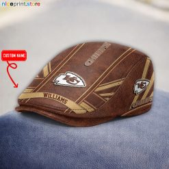 Leather-Kansas City Chiefs NFL Leather Beret Cap M03
