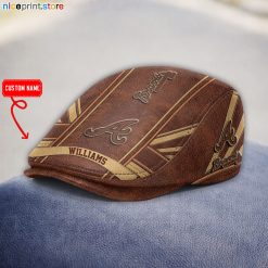 Leather-Atlanta Braves MLB Leather Beret Caps M03