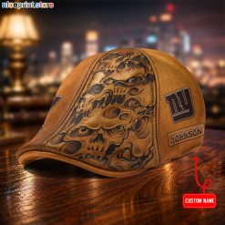 Leather Cap-New York Giants NFL Leather Ivy Caps-Flat Cap M06