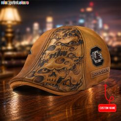 Leather Cap-South Carolina Gamecocks NCAA Leather Ivy Caps-Flat Cap M06