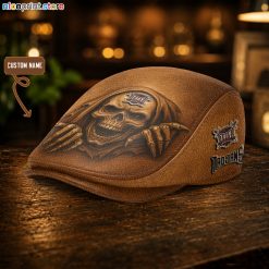 Leather -Troy Trojans NCAA3 Leather Beret Caps M04
